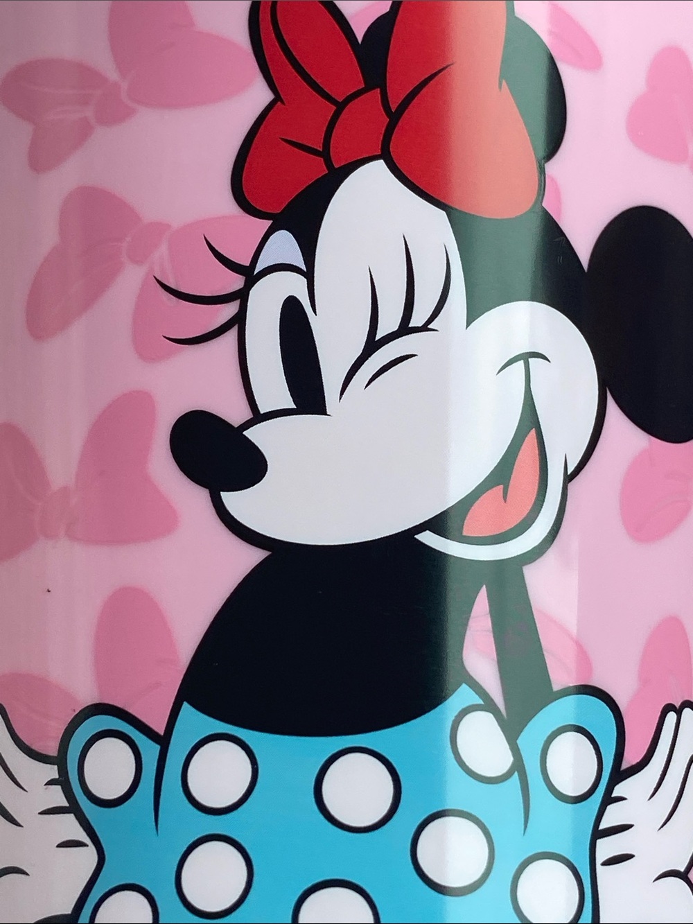 Disney Pink Minnie Mouse Plastic Party Cup with Red Bow and Yellow Shoes